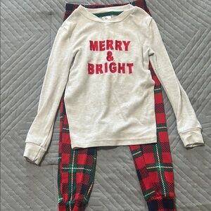 Kids Merry & Bright Pajama Set - Cream and Red